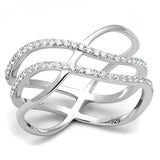 TS602 - Rhodium 925 Sterling Silver Ring with AAA Grade CZ in Clear - Alamode - Flyclothing LLC