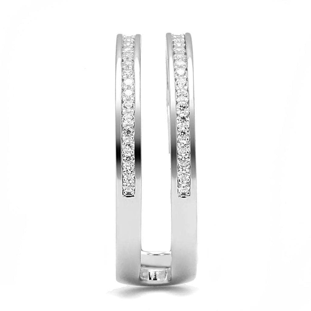 TS605 - Rhodium 925 Sterling Silver Ring with AAA Grade CZ in Clear - Alamode - Flyclothing LLC