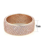 TS612 - Rose Gold 925 Sterling Silver Ring with AAA Grade CZ in Light Rose - Alamode - Flyclothing LLC