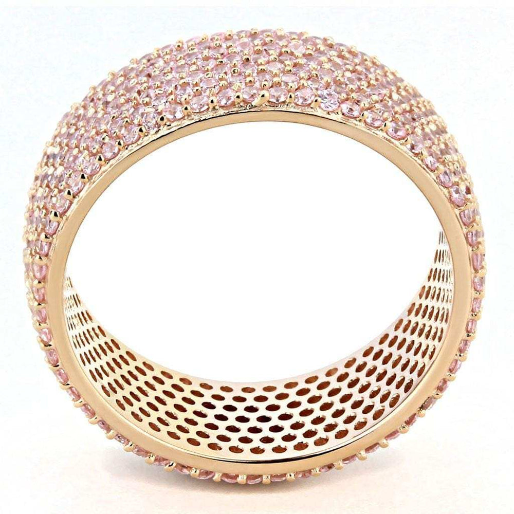 TS612 - Rose Gold 925 Sterling Silver Ring with AAA Grade CZ in Light Rose - Alamode - Flyclothing LLC