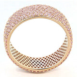 TS612 - Rose Gold 925 Sterling Silver Ring with AAA Grade CZ in Light Rose - Alamode - Flyclothing LLC