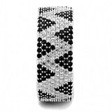 TS613 - Rhodium 925 Sterling Silver Ring with AAA Grade CZ in Jet - Alamode - Flyclothing LLC