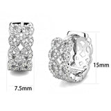 TS616 - Rhodium 925 Sterling Silver Earrings with AAA Grade CZ in Clear - Alamode - Flyclothing LLC