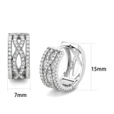 TS617 - Rhodium 925 Sterling Silver Earrings with AAA Grade CZ in Clear - Alamode - Flyclothing LLC
