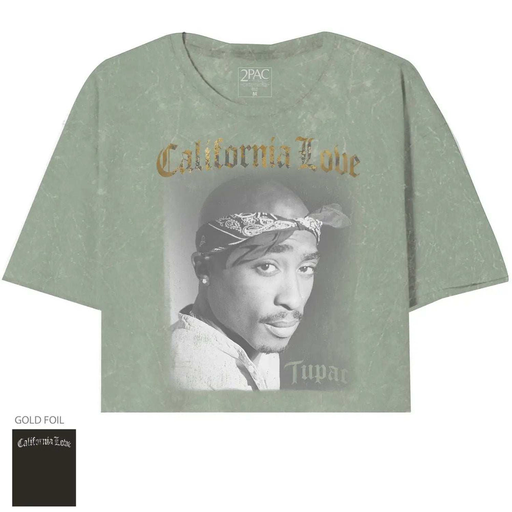 Tupac La Love Foil Oversize Crop Top - Tupac - Flyclothing LLC