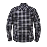 Shield - Mens Black & White Armored Flannel - Unik Just for Bikers - Flyclothing LLC