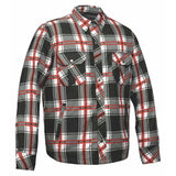 Rider's Plaid - Mens Black & Red Armored Flannel - Unik Just for Bikers - Flyclothing LLC
