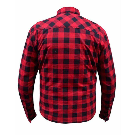 Lumberjack - Mens Black & Red Armored Flannel - Unik Just for Bikers - Flyclothing LLC