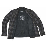 Sentry - Mens Black & Gray Armored Flannel - Unik Just for Bikers - Flyclothing LLC