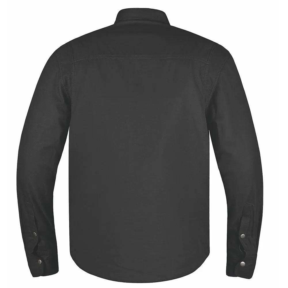 Defender - Mens Black Armored Flannel - Unik Just for Bikers - Flyclothing LLC