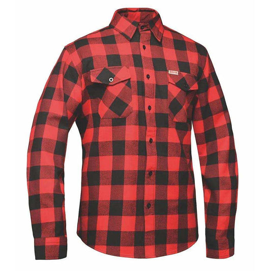 TW205.01 - Mens Black and Red Flannel Shirt - Unik Just for Bikers - Flyclothing LLC
