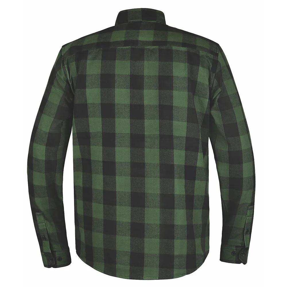 TW205.11 - MENS BLACK AND GREEN FLANNEL SHIRT - Unik Just for Bikers - Flyclothing LLC
