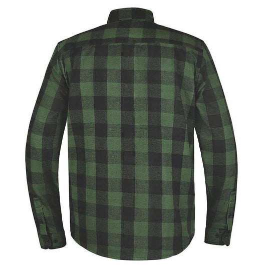 TW205.11 - MENS BLACK AND GREEN FLANNEL SHIRT - Unik Just for Bikers - Flyclothing LLC