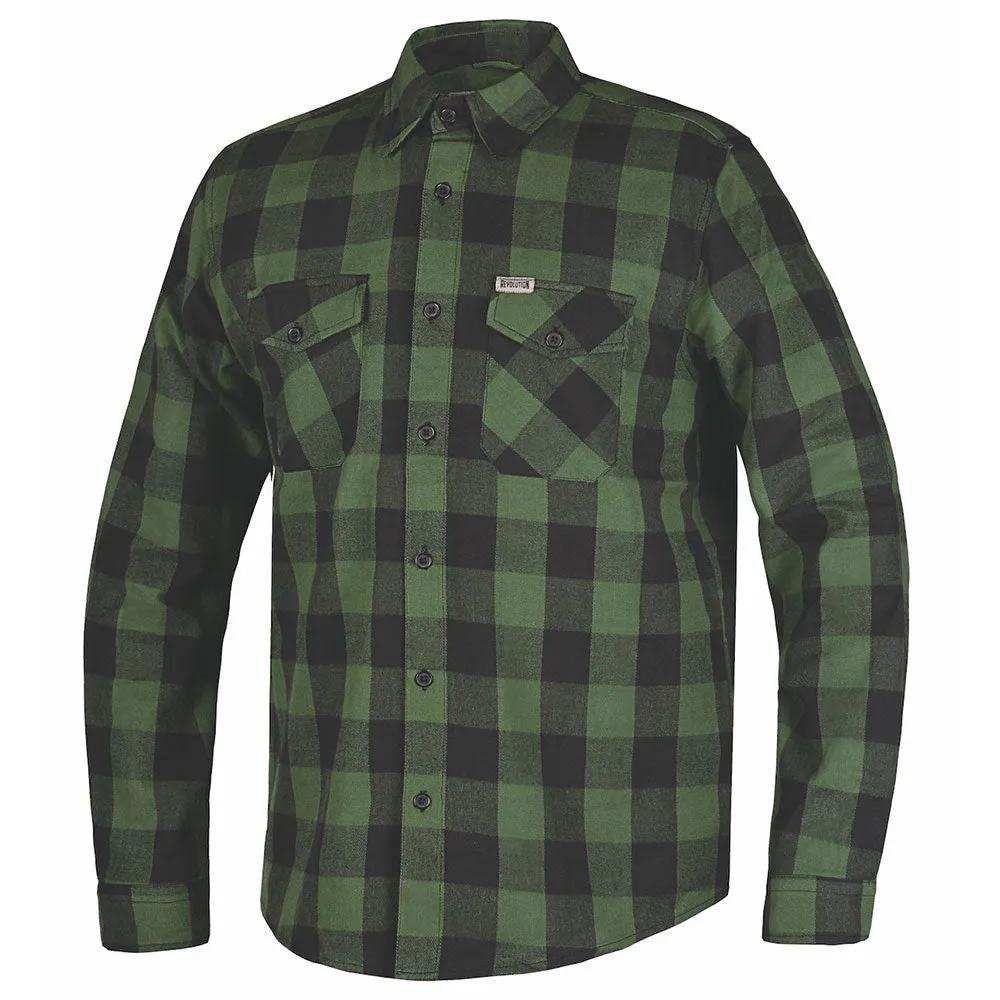 TW205.11 - MENS BLACK AND GREEN FLANNEL SHIRT - Unik Just for Bikers - Flyclothing LLC