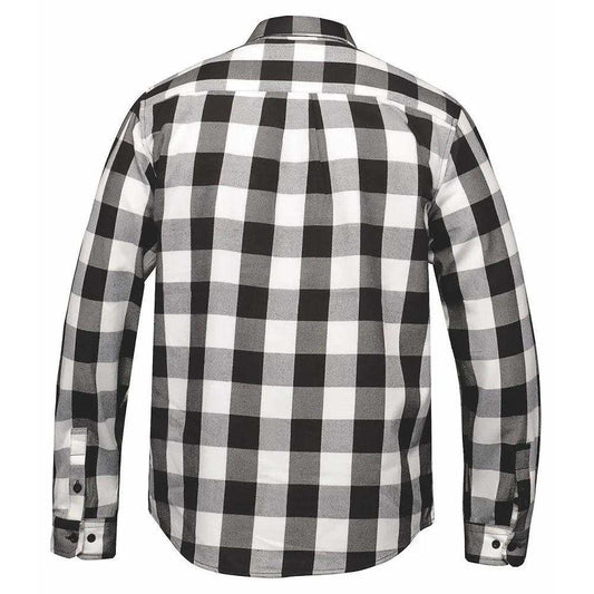 TW205.14 - Mens Black and White Flannel Shirt - Unik Just for Bikers - Flyclothing LLC