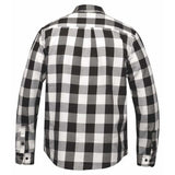 TW205.14 - Mens Black and White Flannel Shirt - Unik Just for Bikers - Flyclothing LLC