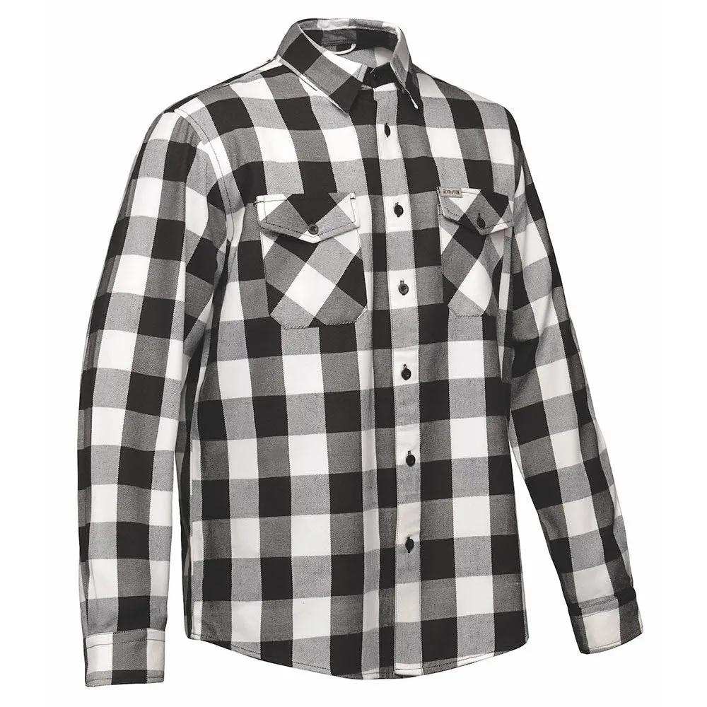 TW205.14 - Mens Black and White Flannel Shirt - Unik Just for Bikers - Flyclothing LLC