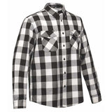 TW205.14 - Mens Black and White Flannel Shirt - Unik Just for Bikers - Flyclothing LLC