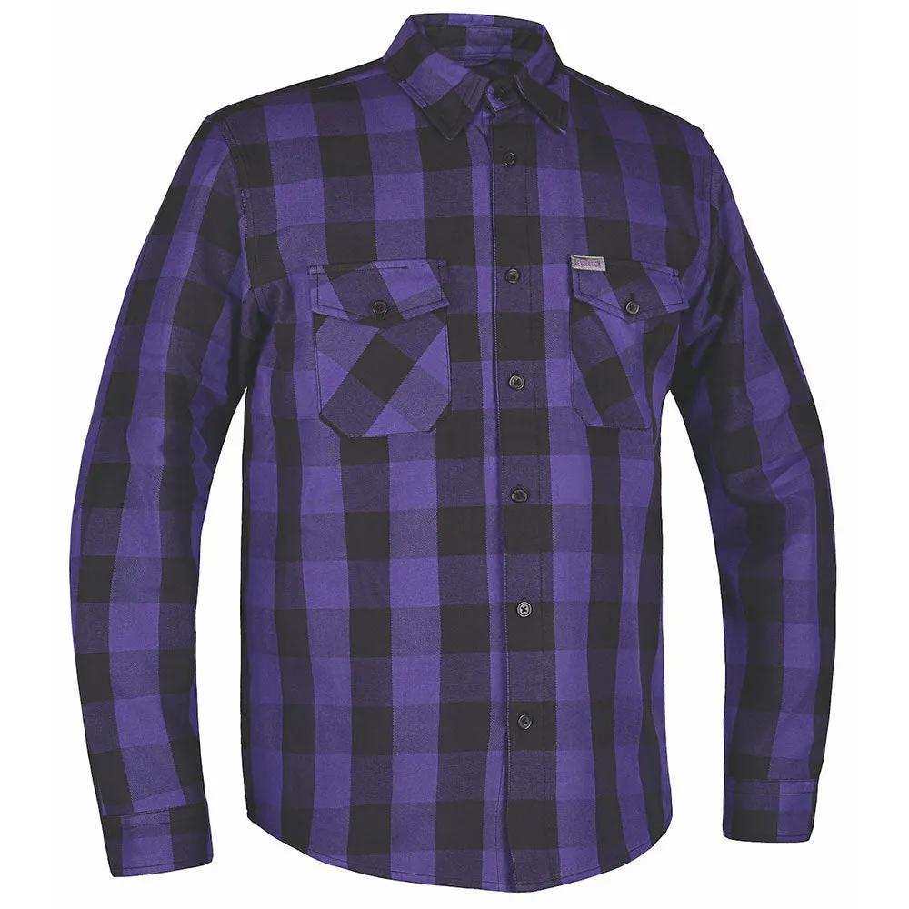TW205.17 - MENS BLACK AND PURPLE FLANNEL SHIRT - Unik Just for Bikers - Flyclothing LLC