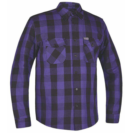 TW205.17 - MENS BLACK AND PURPLE FLANNEL SHIRT - Unik Just for Bikers - Flyclothing LLC