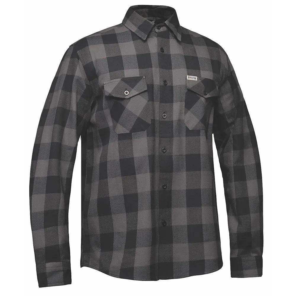 TW205.20 - Mens Black and Gray Flannel Shirt - Unik Just for Bikers - Flyclothing LLC