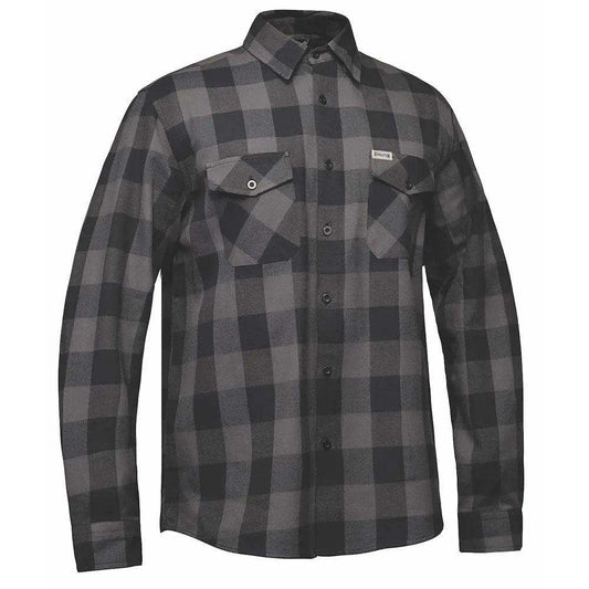 TW205.20 - Mens Black and Gray Flannel Shirt - Unik Just for Bikers - Flyclothing LLC