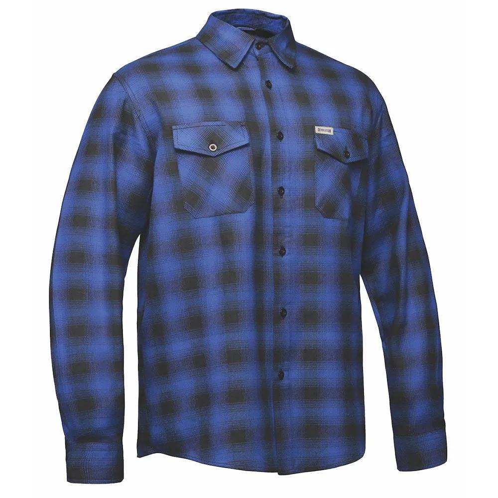 TW206.03 - Mens Black and Blue Flannel Shirt - Unik Just for Bikers - Flyclothing LLC