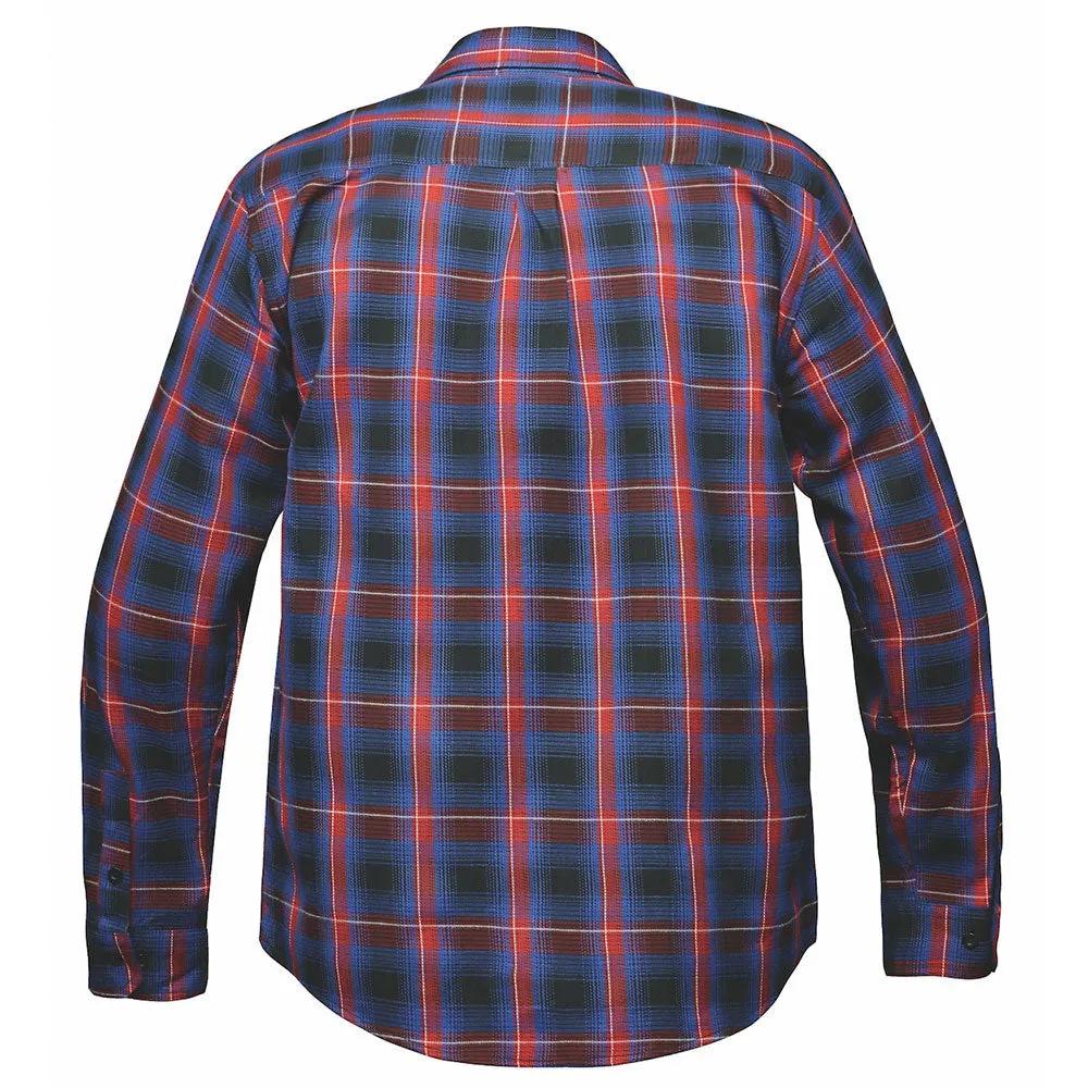 TW207.00 - Mens Red and Blue Flannel Shirt - Unik Just for Bikers - Flyclothing LLC