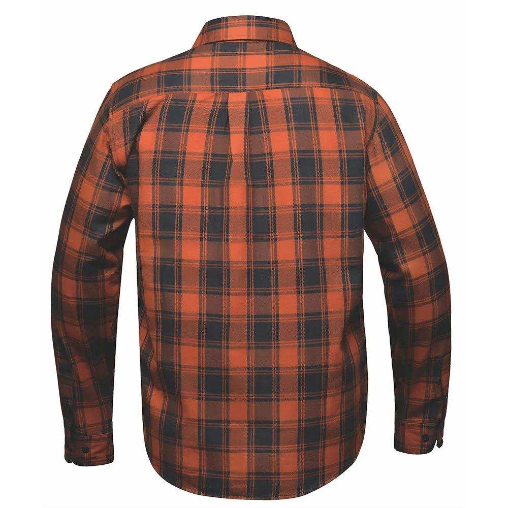 TW211.00 - Mens Black and Brown Flannel Shirt - Unik Just for Bikers - Flyclothing LLC
