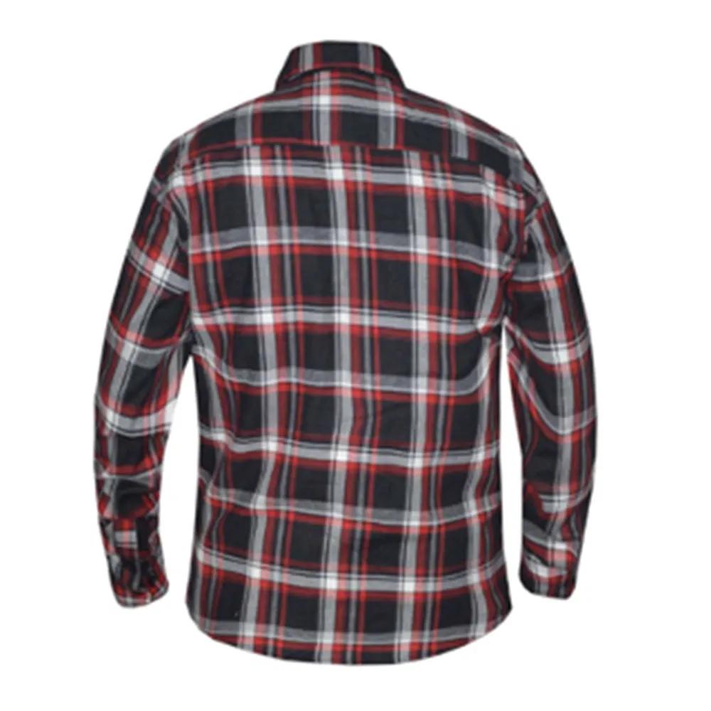 TW218.00 - MENS BLACK AND RED FLANNEL SHIRT - Unik Just for Bikers - Flyclothing LLC