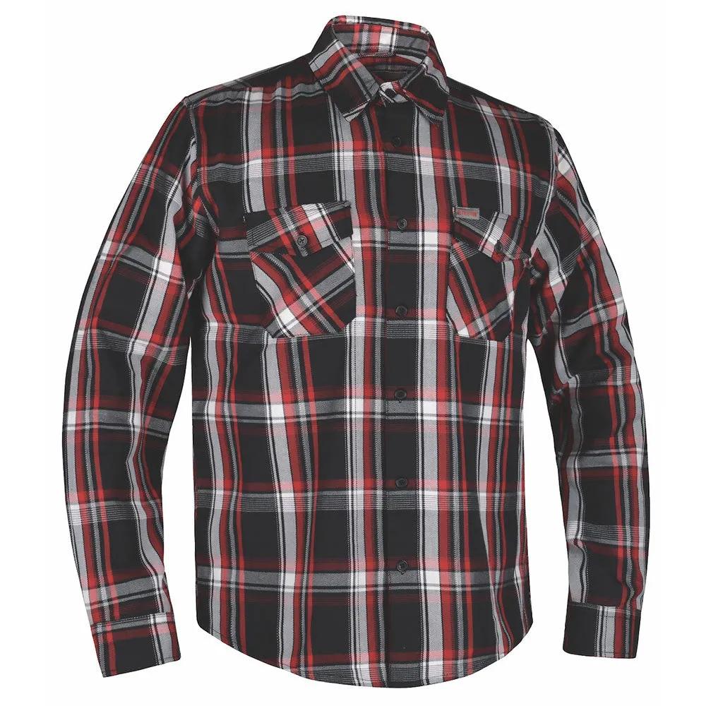 TW218.00 - MENS BLACK AND RED FLANNEL SHIRT - Unik Just for Bikers - Flyclothing LLC