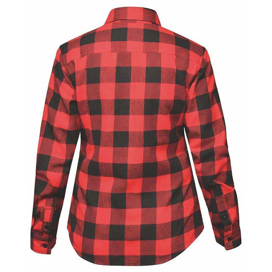 TW255.01 - Ladies Black and Red Flannel Shirt - Unik Just for Bikers - Flyclothing LLC