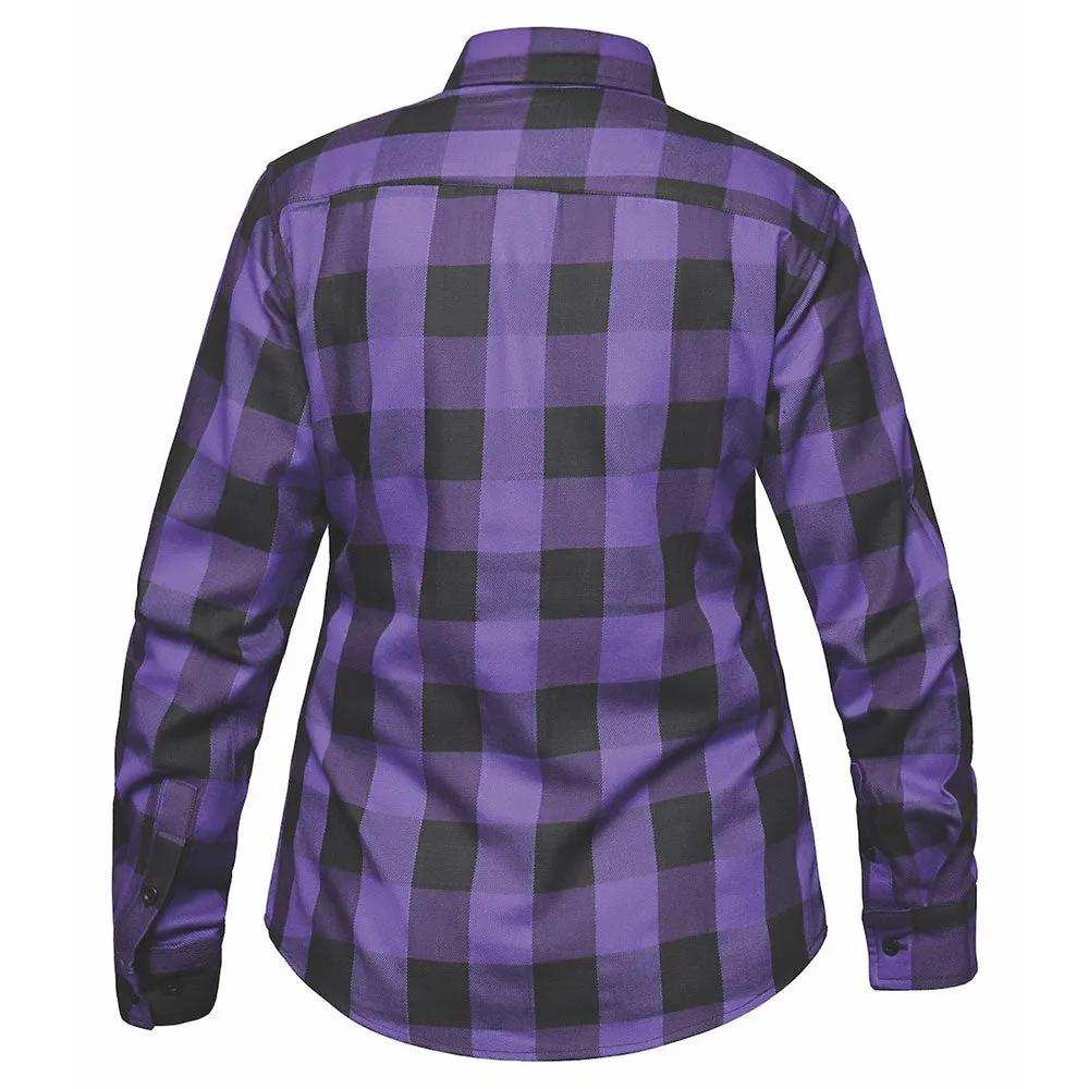TW255.17 - Ladies Black and Purple Flannel Shirt - Unik Just for Bikers - Flyclothing LLC