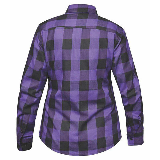 TW255.17 - Ladies Black and Purple Flannel Shirt - Unik Just for Bikers - Flyclothing LLC