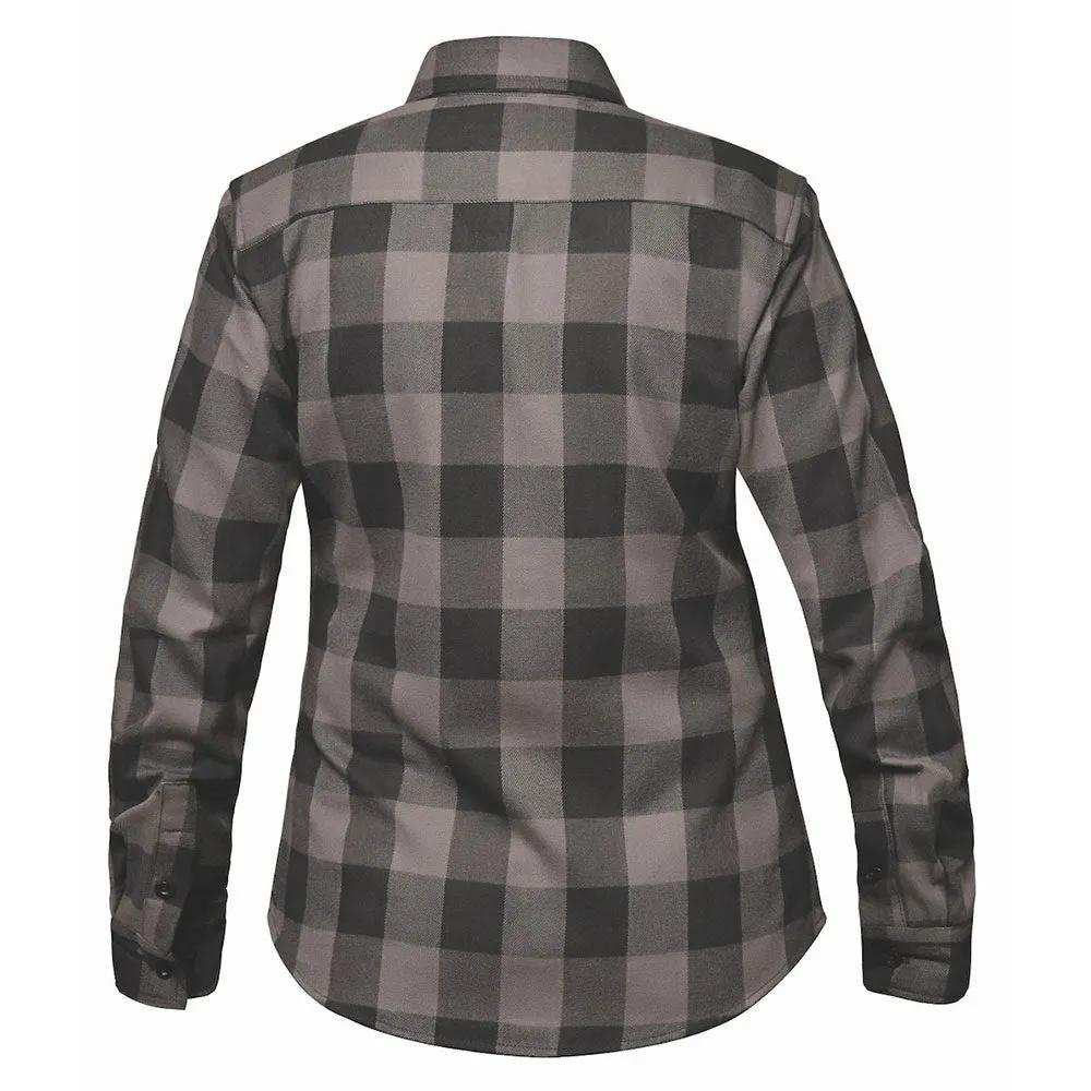TW255.20 - Ladies Black and Gray Flannel Shirt - Unik Just for Bikers - Flyclothing LLC