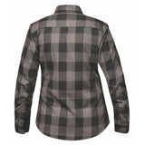 TW255.20 - Ladies Black and Gray Flannel Shirt - Unik Just for Bikers - Flyclothing LLC