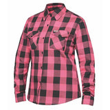 TW255.22 - Ladies Black and Pink Flannel Shirt - Unik Just for Bikers - Flyclothing LLC