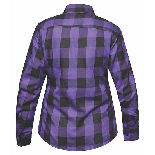 Valkarie - Ladies Black & Purple Armored Flannel - Unik Just for Bikers - Flyclothing LLC