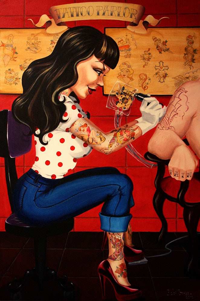 Black Market Art Company Tattoo Parlor Print - Black Market Art Company - Flyclothing LLC