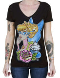 Black Market Art Company Tattooed Fairy Women's V-Neck T-Shirt - Black Market Art Company - Flyclothing LLC