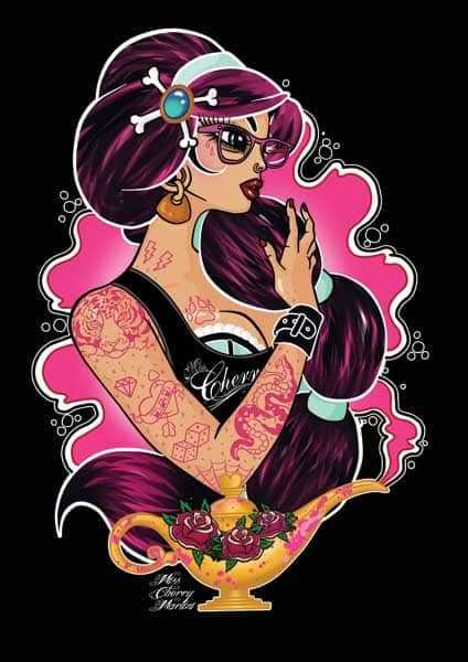 Black Market Art Company Tattooed Jasmine Print - Black Market Art Company - Flyclothing LLC