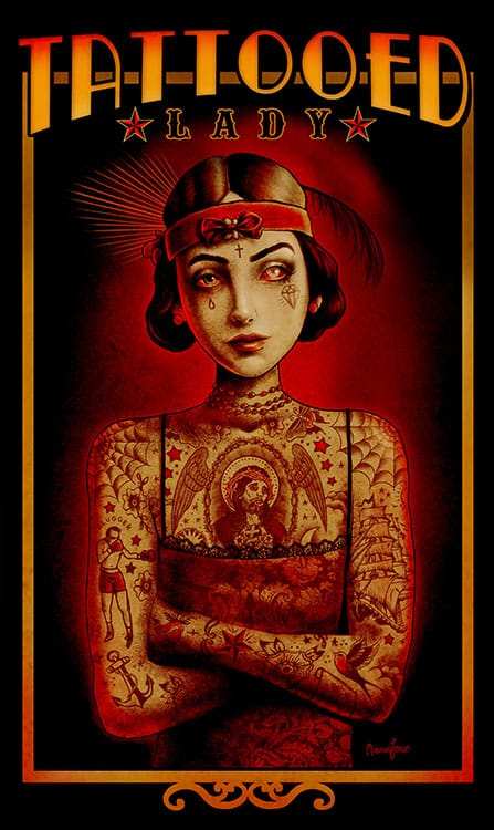 Black Market Art Company Tattooed Lady Print - Black Market Art Company - Flyclothing LLC