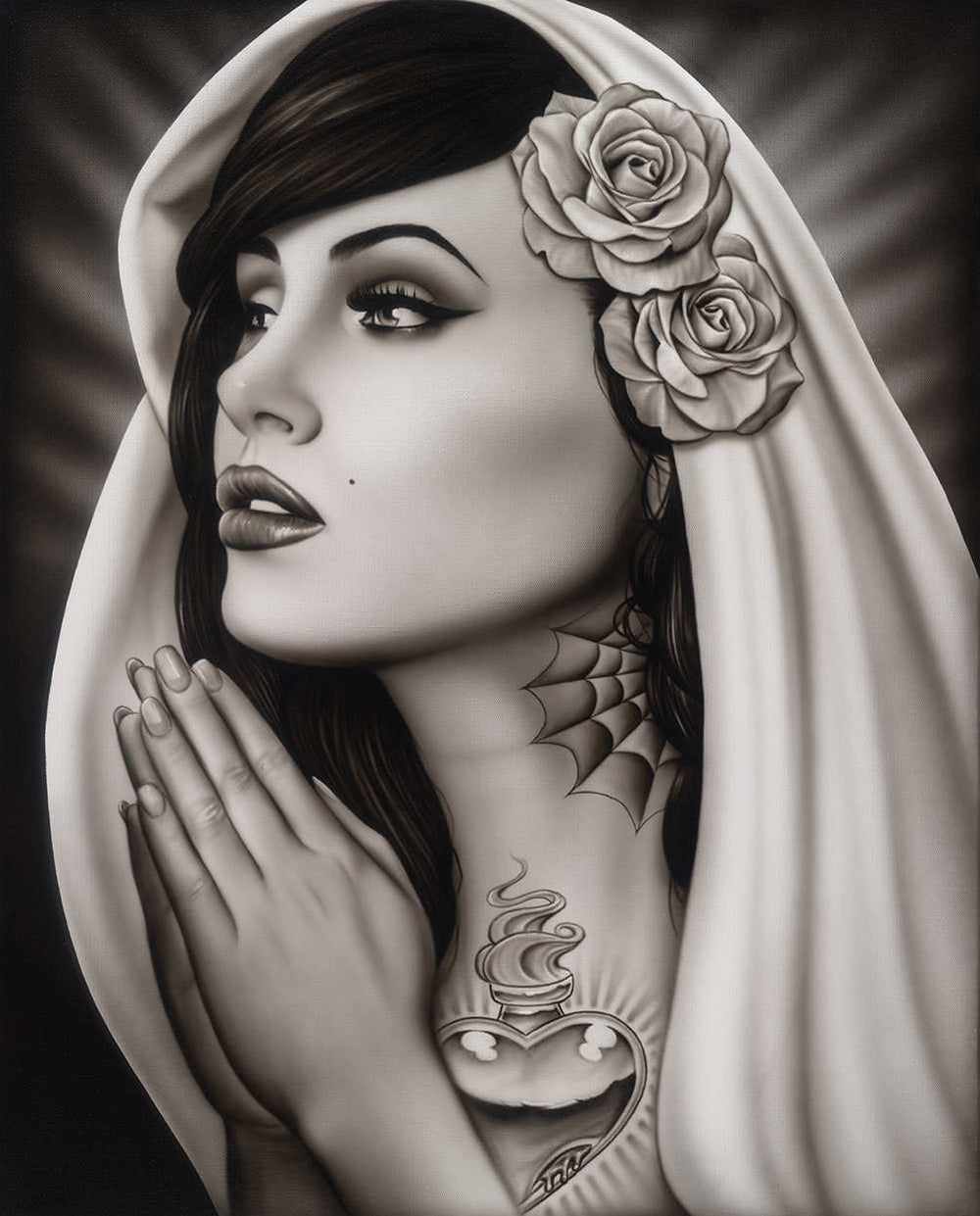Black Market Art Company Tattooed Mary Print - Black Market Art Company - Flyclothing LLC