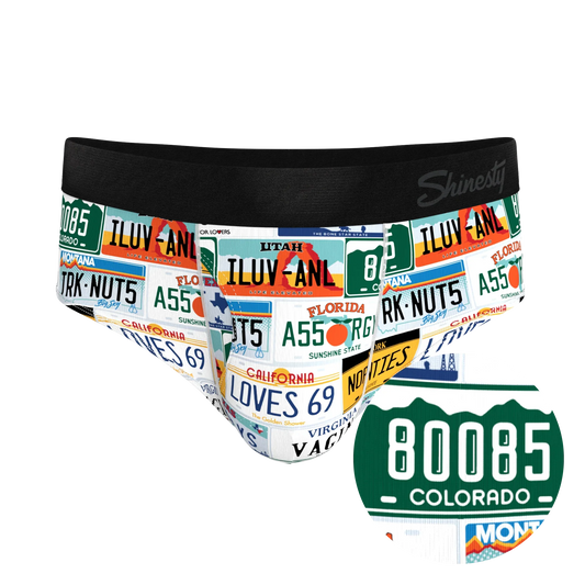 The DMV Catastrophe | License Plates Ball Hammock® Pouch Underwear Briefs - Shinesty - Flyclothing LLC