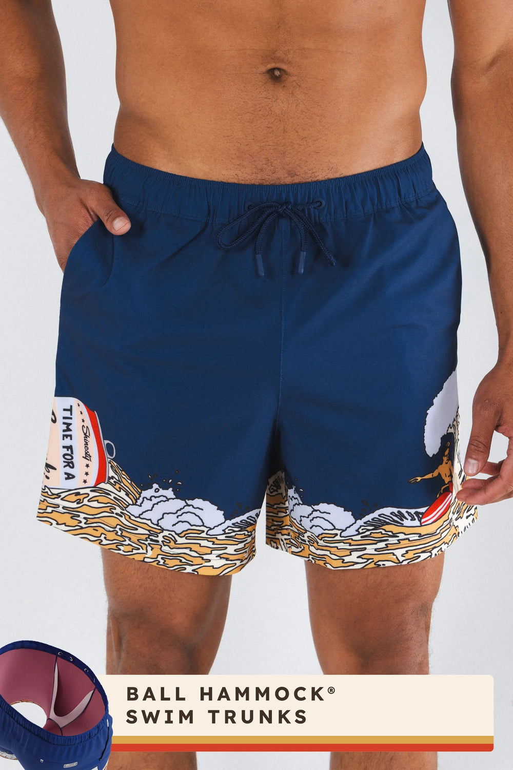 The Tidal Lager | Beer Surfer Ball Hammock® Pouch 5" Swim Trunks - Shinesty - Flyclothing LLC