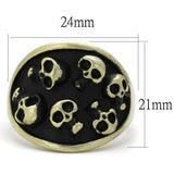 TK2473 - IP Antique Copper Stainless Steel Ring with Epoxy in Jet - Alamode - Flyclothing LLC