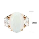TK3788 - IP Rose Gold(Ion Plating) Stainless Steel Ring with Synthetic in Fireopal - Alamode - Flyclothing LLC