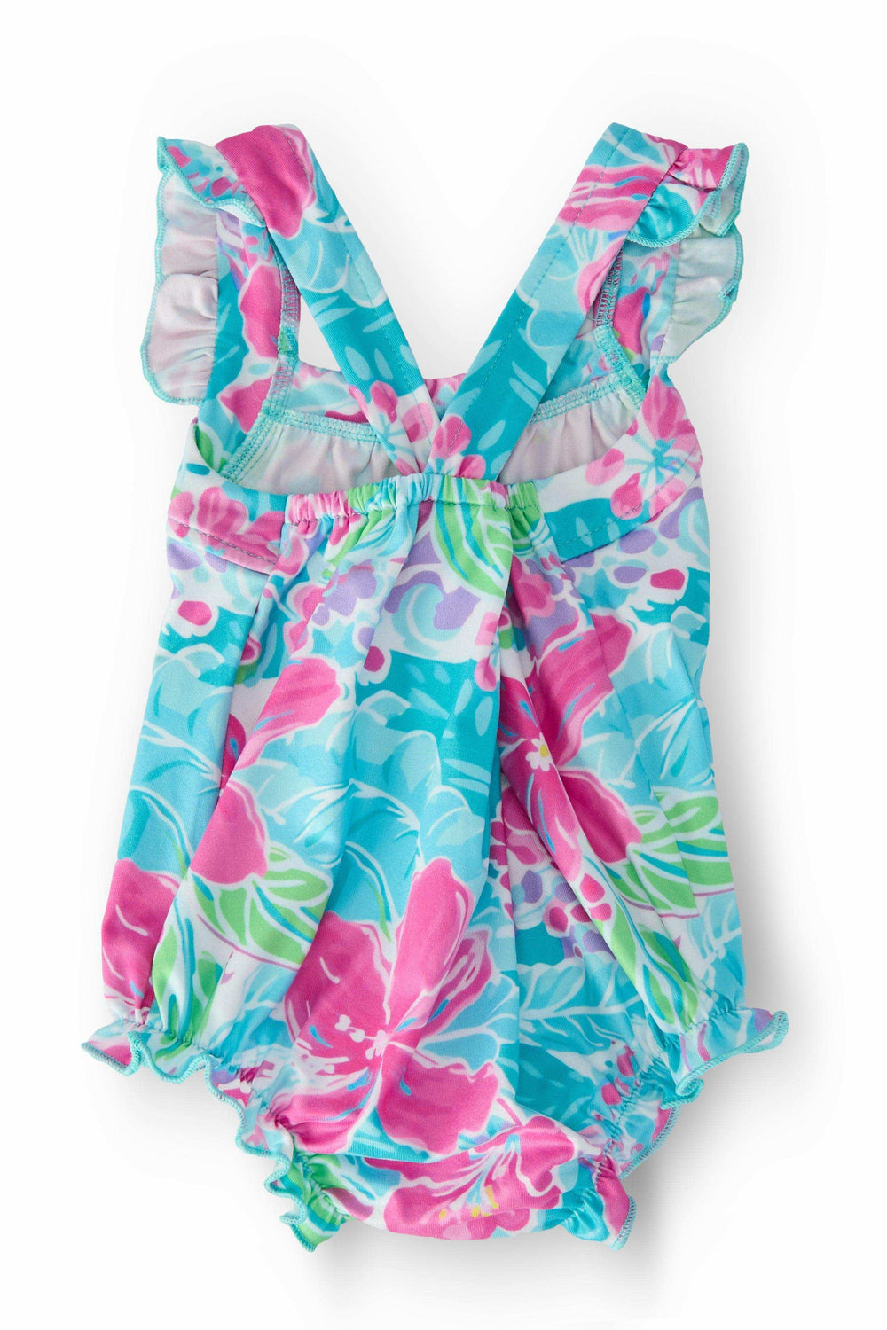 Tropical Punch Ruffle Cross Back Romper - Mila & Rose ® - Flyclothing LLC