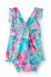 Tropical Punch Ruffle Cross Back Romper - Mila & Rose ® - Flyclothing LLC