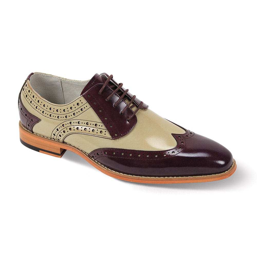 Giovanni Troy Burgundy/Natural Mens Dress Shoe - Giovanni - Flyclothing LLC